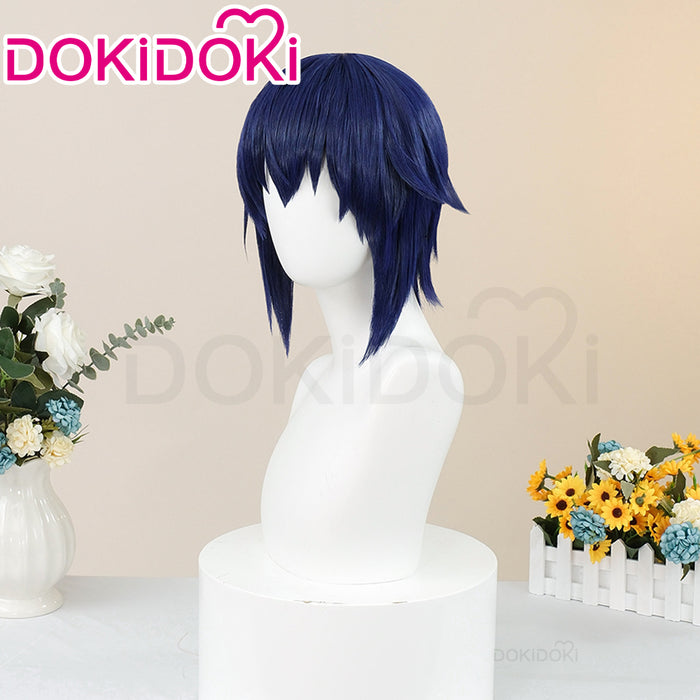 DokiDoki Anime Shugo Chara Cosplay Tsukiyomi Ikutoi Wig Short Straight Blue Hair