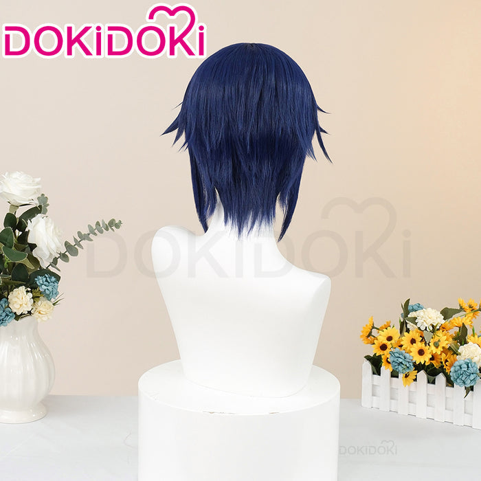 DokiDoki Anime Shugo Chara Cosplay Tsukiyomi Ikutoi Wig Short Straight Blue Hair