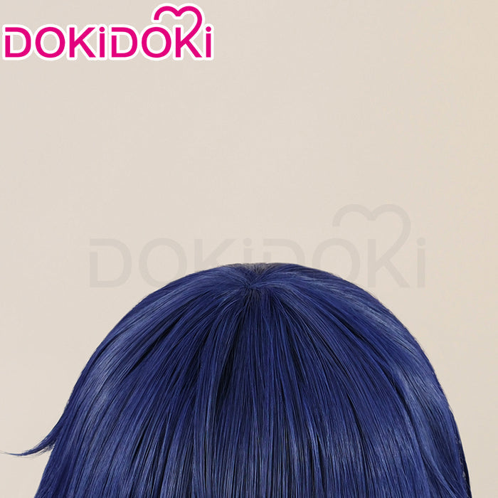 DokiDoki Anime Shugo Chara Cosplay Tsukiyomi Ikutoi Wig Short Straight Blue Hair