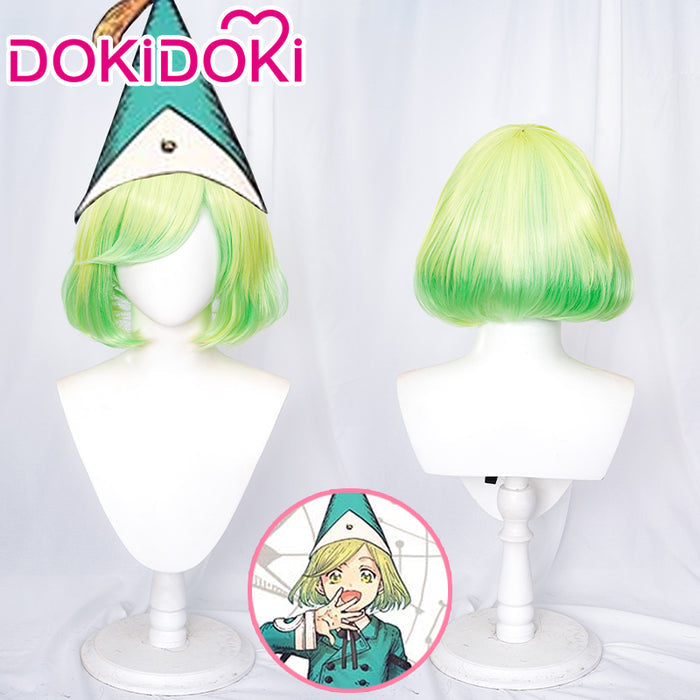 DokiDoki Anime Witch Hat Atelier Cosplay Coco Wig Short Straight Yellow Green Hair