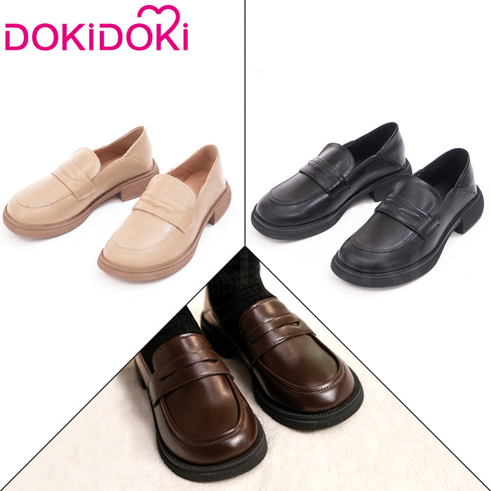 DokiDoki Cosplay Amana Riko / Iwato Suzume / Iki Hiyori / Ootori Emu JK Uniform Black / Brown / Nude Shoes