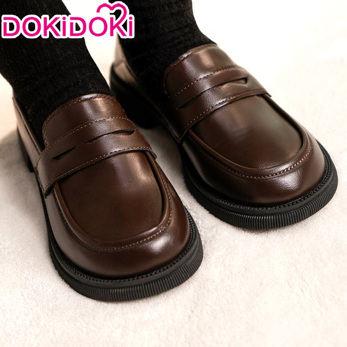 DokiDoki Cosplay Amana Riko / Iwato Suzume / Iki Hiyori / Ootori Emu JK Uniform Black / Brown / Nude Shoes