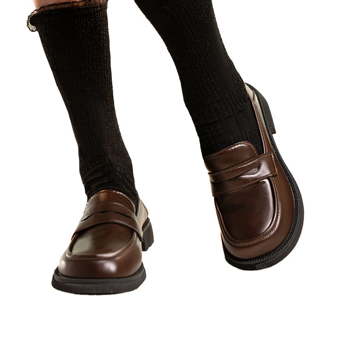 DokiDoki Cosplay Amana Riko / Iwato Suzume / Iki Hiyori / Ootori Emu JK Uniform Black / Brown / Nude Shoes