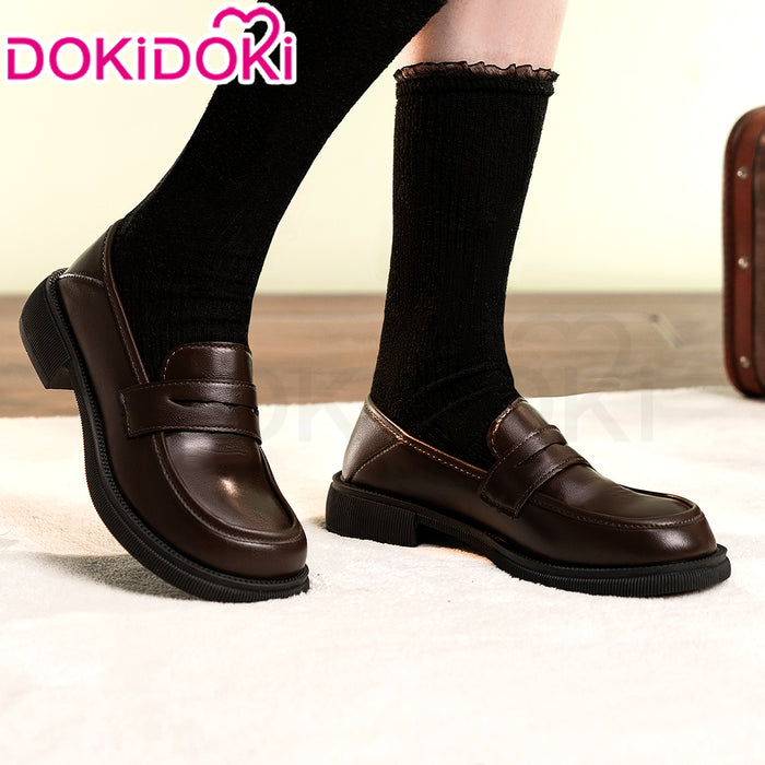 DokiDoki Cosplay Amana Riko / Iwato Suzume / Iki Hiyori / Ootori Emu JK Uniform Black / Brown / Nude Shoes