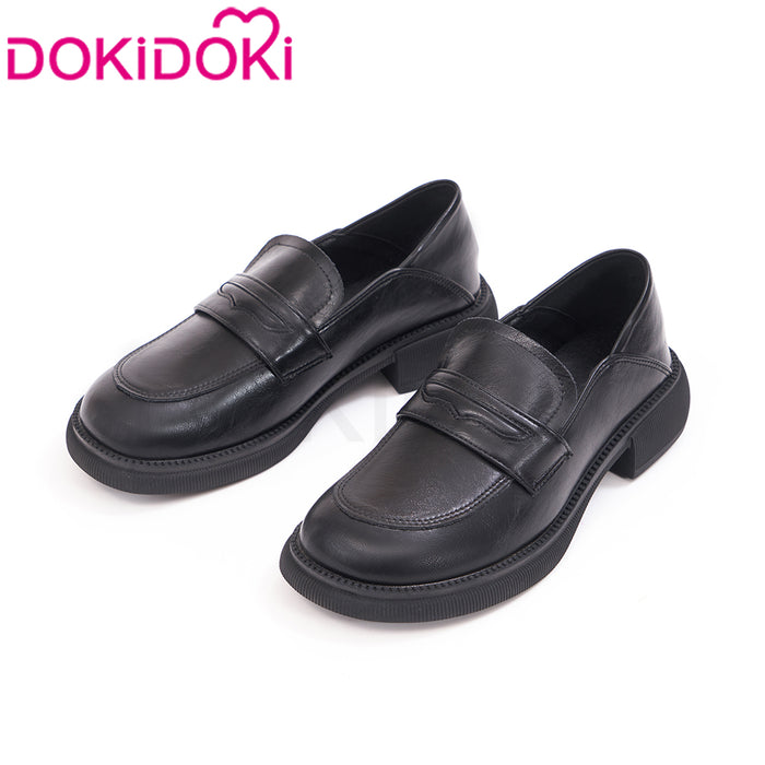 DokiDoki Cosplay Amana Riko / Iwato Suzume / Iki Hiyori / Ootori Emu JK Uniform Black / Brown / Nude Shoes