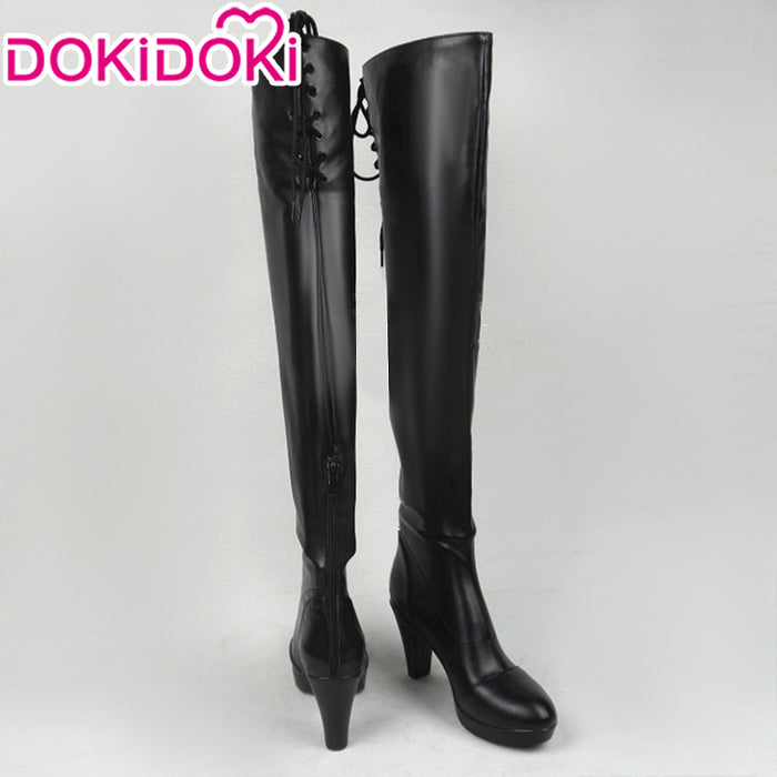 DokiDoki Cosplay Game Cosplay Shoes Black Knee-High Boots