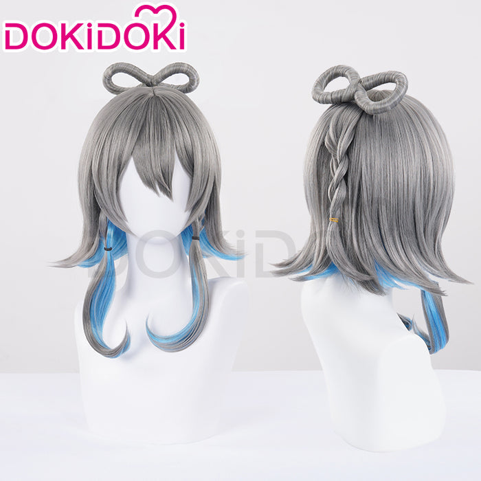 DokiDoki Cosplay Wig Long/Short Straight Grey Blue Wig