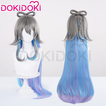 DokiDoki Cosplay Wig Long/Short Straight Grey Blue Wig