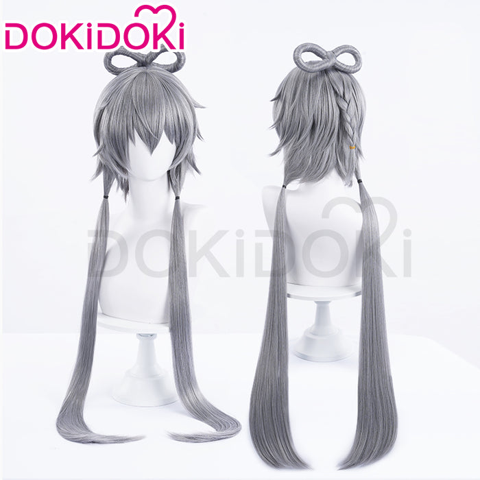 DokiDoki Cosplay Wig Long/Short Straight Grey Blue Wig
