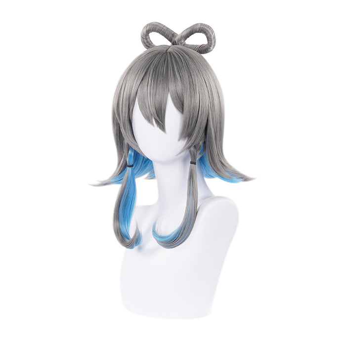 DokiDoki Cosplay Wig Long/Short Straight Grey Blue Wig