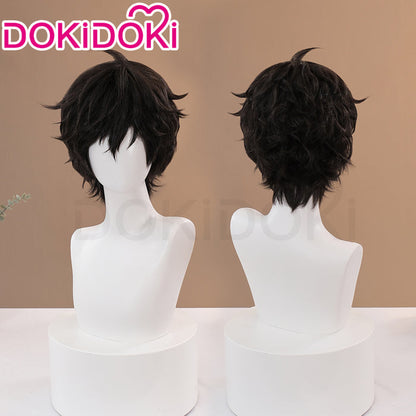 DokiDoki Game Cosplay Jorker Amamiyaa Renn Cosplay Wig Short Curly Black Hair/ Mak