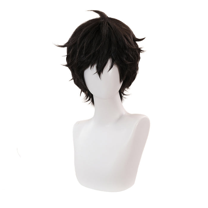 DokiDoki Game Cosplay Jorker Amamiyaa Renn Cosplay Wig Short Curly Black Hair/ Mak