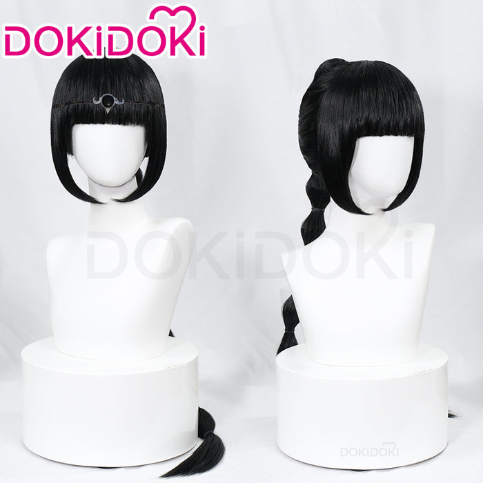 DokiDoki Game Cosplay  Wig Long Straight Black Wig