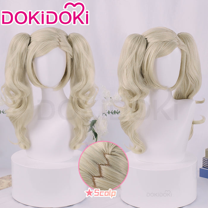 DokiDoki Game Cosplay Wig Panther Annn Takamakii Long Curly Blonde Hair