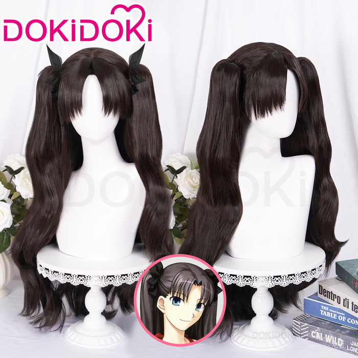 DokiDoki Game Fate/stay night Cosplay Tohsaka Rin Wig Long Brown Hair