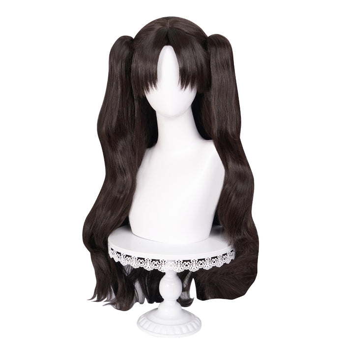 DokiDoki Game Fate/stay night Cosplay Tohsaka Rin Wig Long Brown Hair