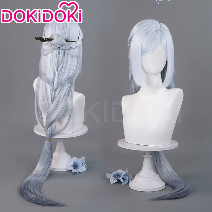 DokiDoki Game Genshin Impact Cosplay Shenhe Wig Frostflower Dew Lantern Rite 2024 Skin Long Silver Hair