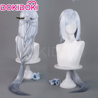 DokiDoki Game Genshin Impact Cosplay Shenhe Wig Frostflower Dew Lantern Rite 2024 Skin Long Silver Hair