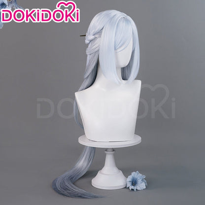 DokiDoki Game Genshin Impact Cosplay Shenhe Wig Frostflower Dew Lantern Rite 2024 Skin Long Silver Hair