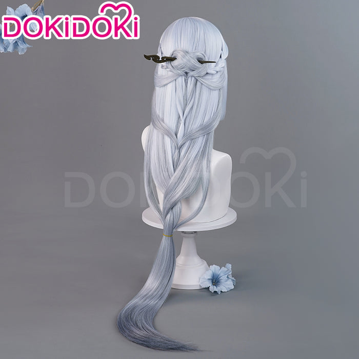 DokiDoki Game Genshin Impact Cosplay Shenhe Wig Frostflower Dew Lantern Rite 2024 Skin Long Silver Hair