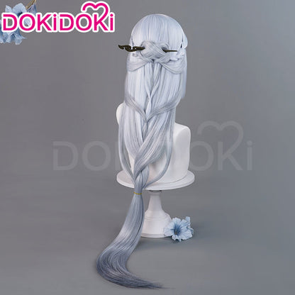 DokiDoki Game Genshin Impact Cosplay Shenhe Wig Frostflower Dew Lantern Rite 2024 Skin Long Silver Hair