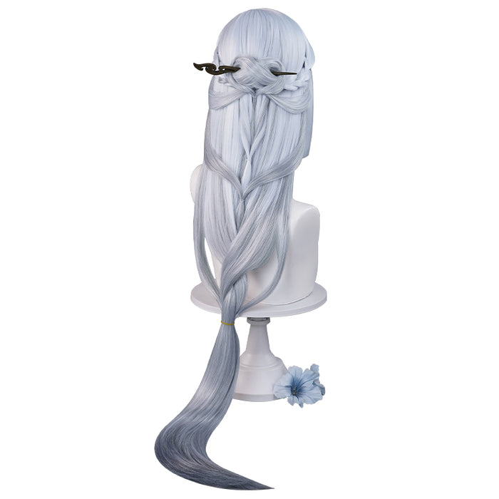 DokiDoki Game Genshin Impact Cosplay Shenhe Wig Frostflower Dew Lantern Rite 2024 Skin Long Silver Hair