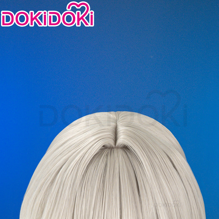 DokiDoki Game Honkai: Star Rail Cosplay Firefly Wig Long Curly Grey Green Wig / Headpiece Headwear