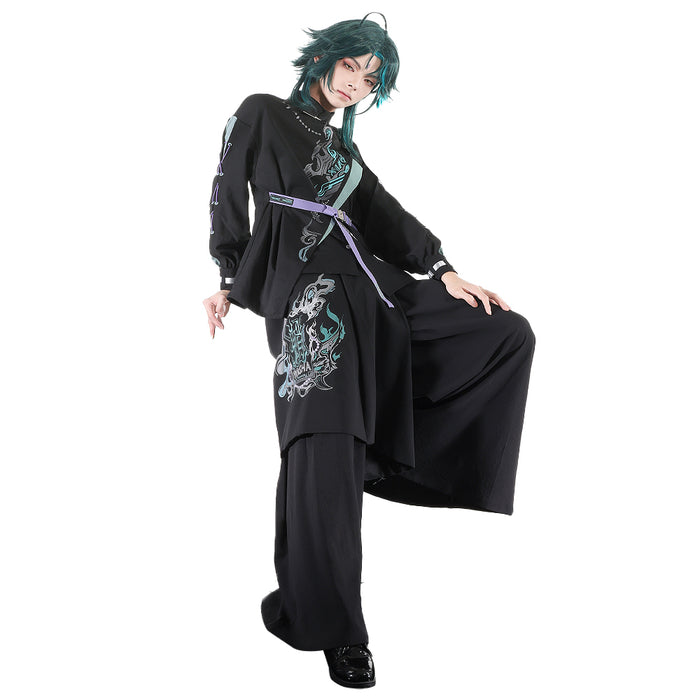 DokiDoki-SR Game Genshin Impact Cosplay Xiao Costume Neo Chinese Style Doujin Casual Wear