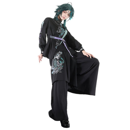 DokiDoki-SR Game Genshin Impact Cosplay Xiao Costume Neo Chinese Style Doujin Casual Wear