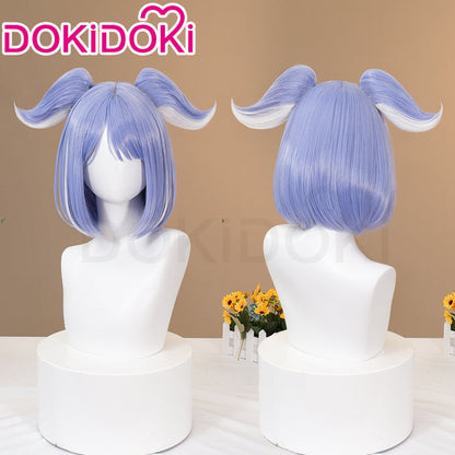 DokiDoki Vtuber NIJISANJI Cosplay Elira Pendora Wig Short Straight Purple / Long Curly Blue Hair YouTuber