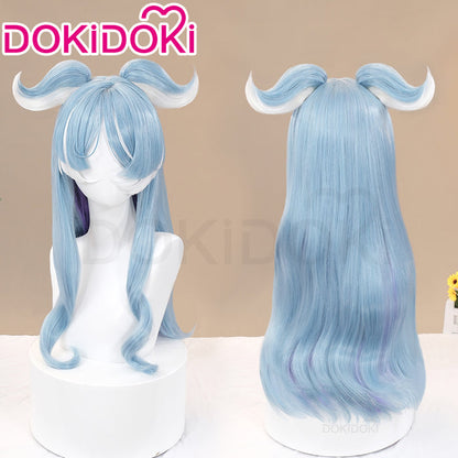 DokiDoki Vtuber NIJISANJI Cosplay Elira Pendora Wig Short Straight Purple / Long Curly Blue Hair YouTuber