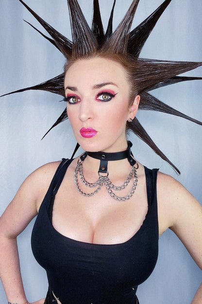 Catacomb Caged Leather Chain Choker
