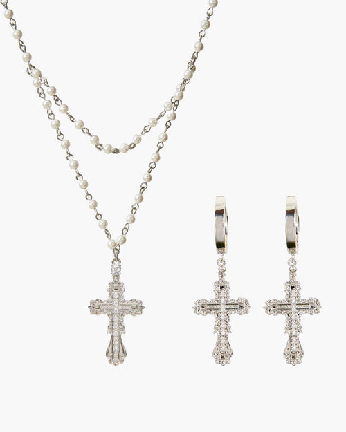 Everette Cross Set in Silver