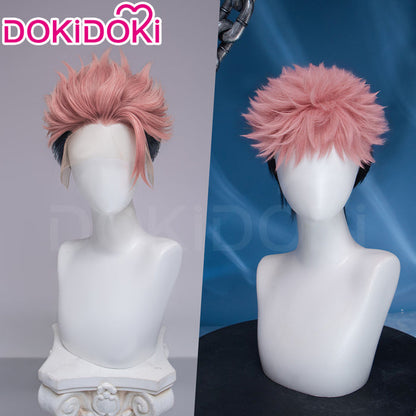 【Front Lace】DokiDoki Anime Cosplay Wig Short Pink Black Hair