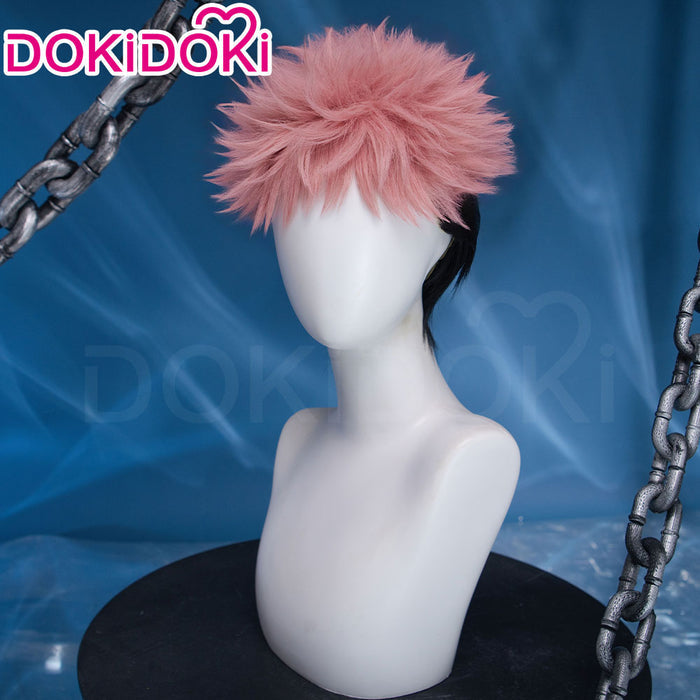 【Front Lace】DokiDoki Anime Cosplay Wig Short Pink Black Hair