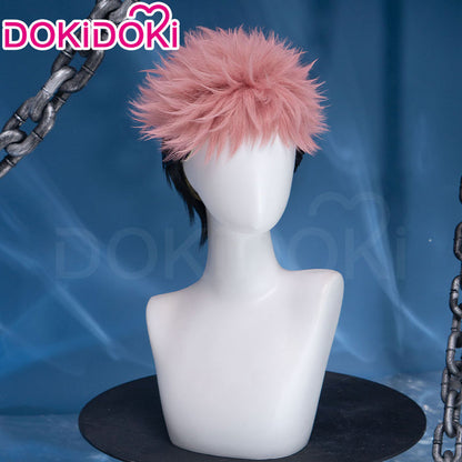 【Front Lace】DokiDoki Anime Cosplay Wig Short Pink Black Hair