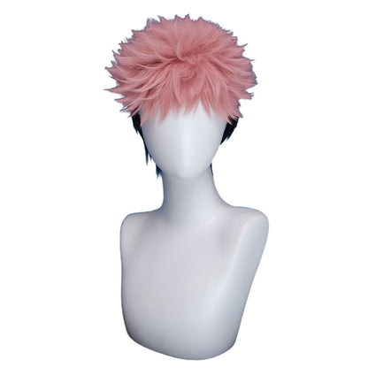 【Front Lace】DokiDoki Anime Cosplay Wig Short Pink Black Hair