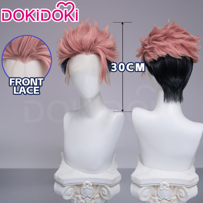 【Front Lace】DokiDoki Anime Cosplay Wig Short Pink Black Hair