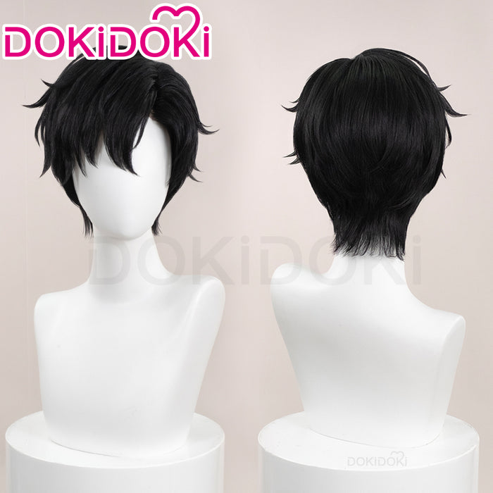 【Front Lace】DokiDoki Anime Far Beyond the World Cosplay Gu Shiye Wig Short Straight Black Hair Gushiye
