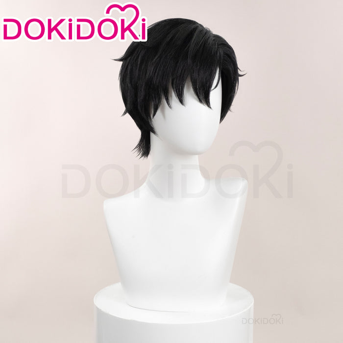 【Front Lace】DokiDoki Anime Far Beyond the World Cosplay Gu Shiye Wig Short Straight Black Hair Gushiye