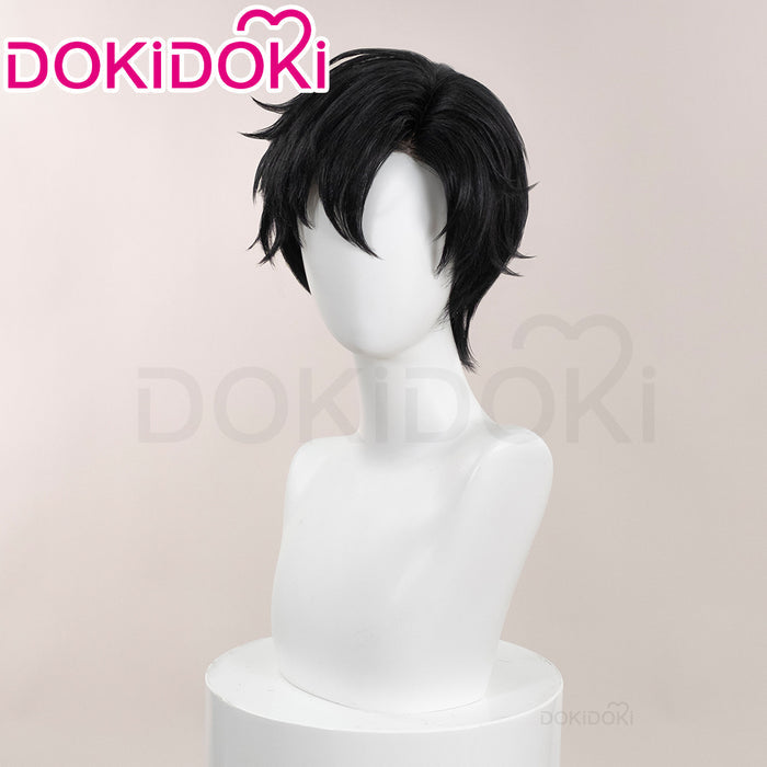 【Front Lace】DokiDoki Anime Far Beyond the World Cosplay Gu Shiye Wig Short Straight Black Hair Gushiye