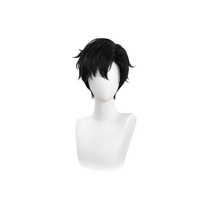 【Front Lace】DokiDoki Anime Far Beyond the World Cosplay Gu Shiye Wig Short Straight Black Hair Gushiye