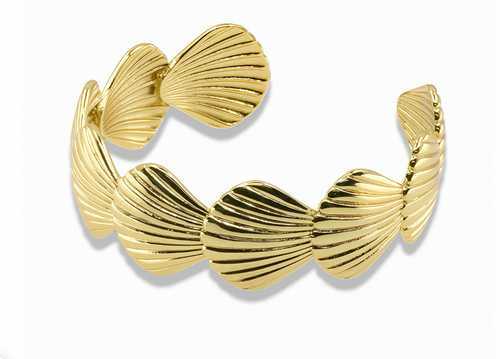 Gold Shell Bangle Bracelet