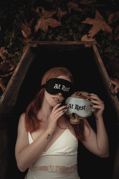 At Rest | Silk Sleeping Mask [Deathly Tired Black]