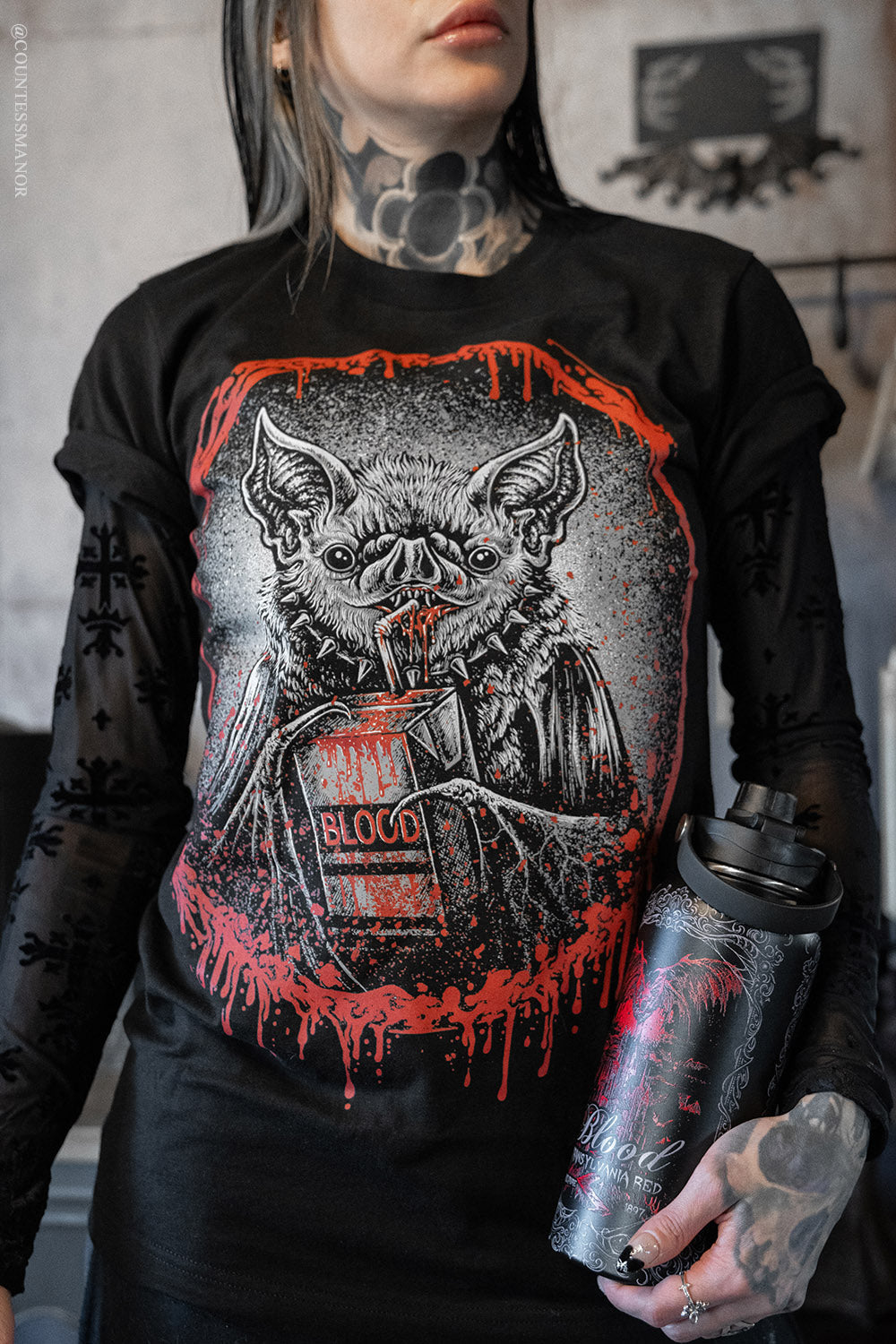 Bat Blood Snack Time T-shirt