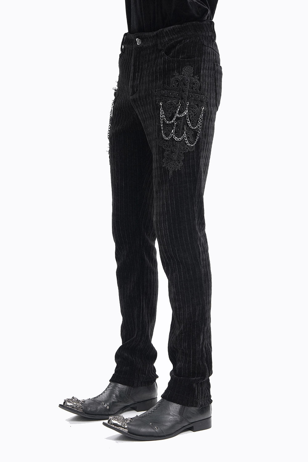 Cadaverous Black Velvet Vampire Pants