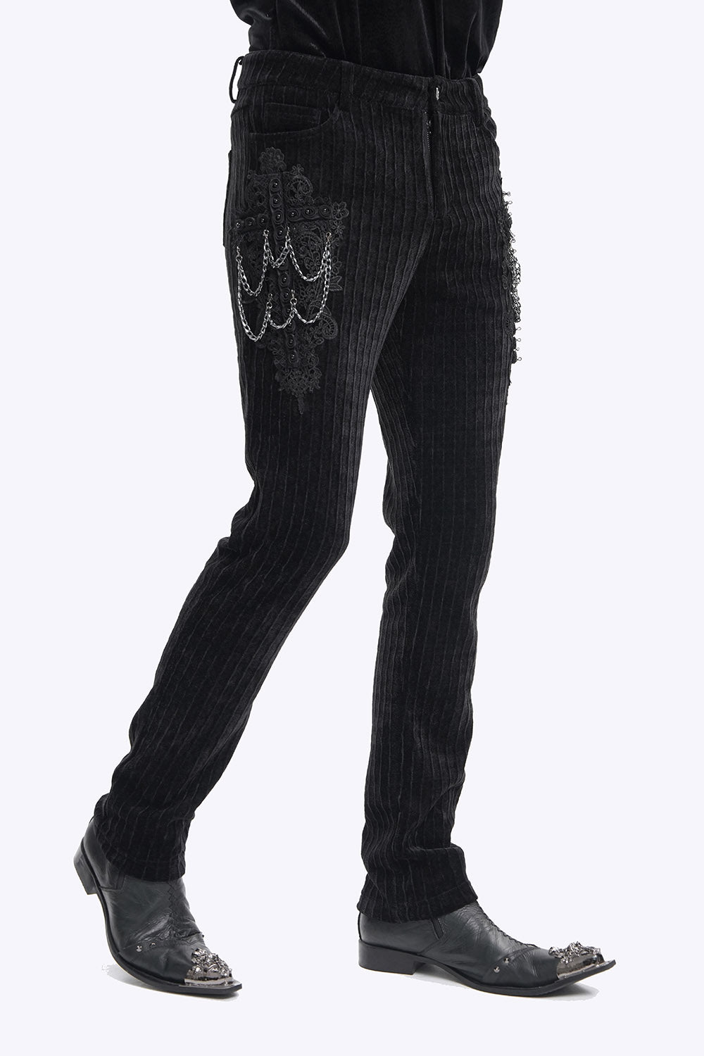 Cadaverous Black Velvet Vampire Pants