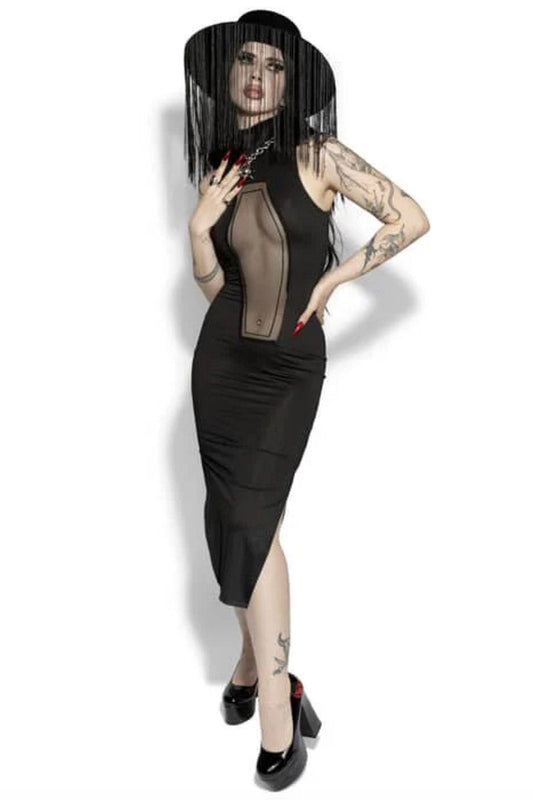 Coffin Mesh Midi Dress
