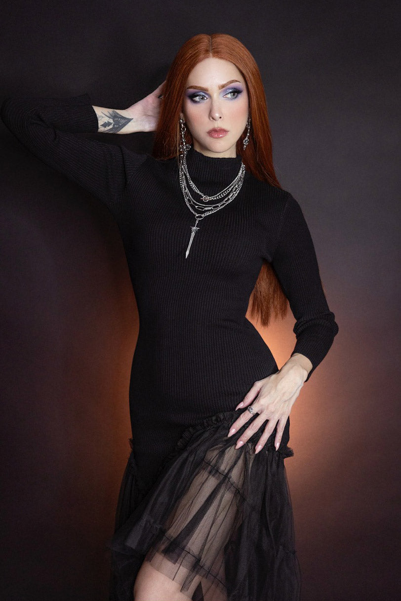 Beatrix - Curve Hugging Sweater Dress With Mermaid Hem