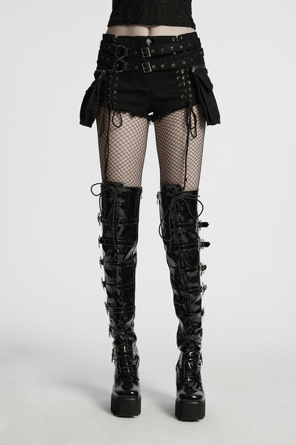 Bløødmetal Lace-Up Shorts with Holster Bag